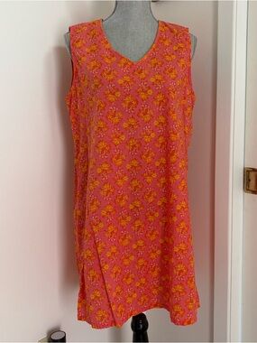 April Cornell Pink and Yellow Floral Midi Dress